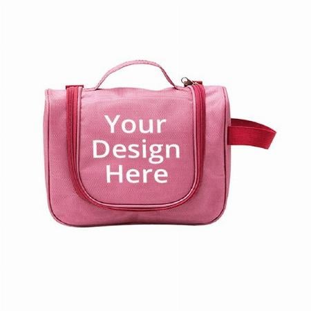 Pink Customized Canvas Toiletry Travel Bag Shaving Kit/Pouch/Wash Bag For Men And Women Cosmetic Makeup Organizer Bag