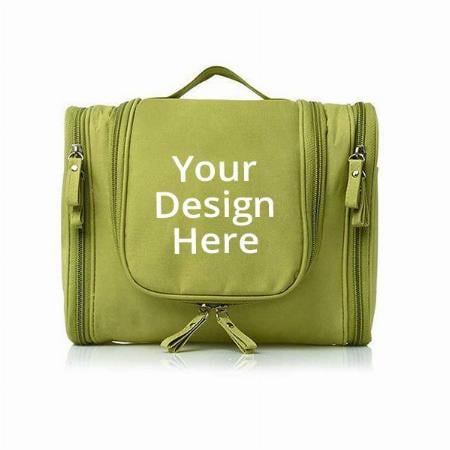 Green Customized Toiletry Kit Bag For Women And Men For Travel, Shaving Kit Bag For Men, Travel Pouches For Women For Cosmetics And Makeup