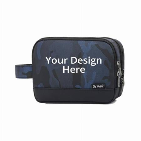 Blue Customized Travel Pouch Toiletry Bag Organizer, Shaving Kit Bag, Grooming Kit