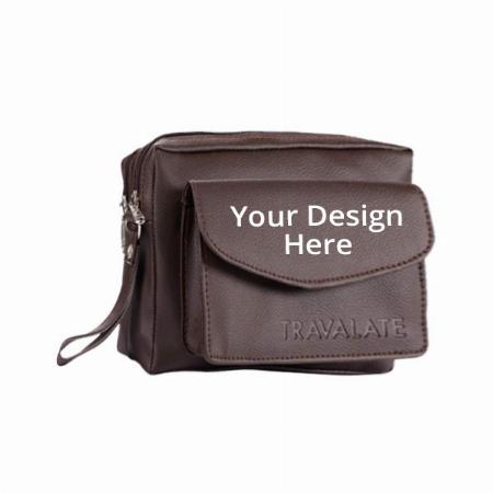 Brown Customized Cash Pouch/Money Carrying Pouch/Luggage/Multipurpose Travel Bag