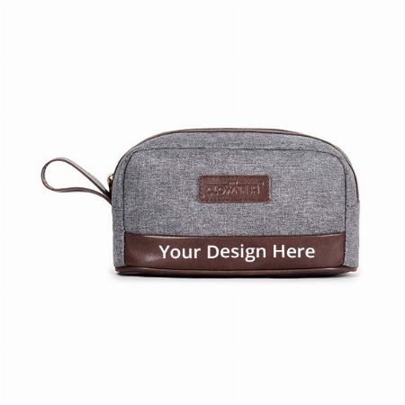 Grey Customized Travel Pouch Toiletry Bag