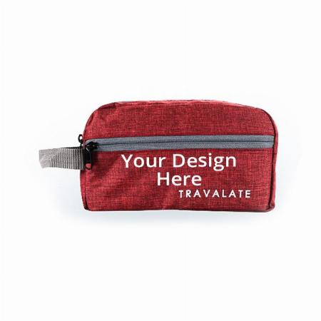 Red Customized Polyester Toiletry Bag