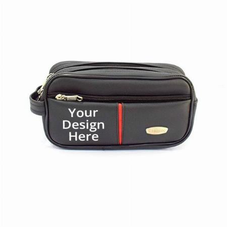 Black Customized Travel Toiletry Bag Shaving Kit Pouch Bag For Men And Women (8.5" x 5" )