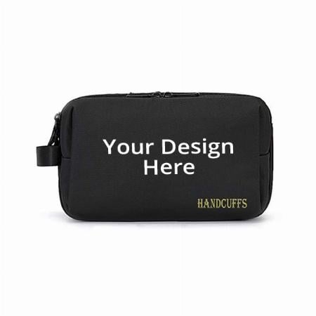 Black Customized Toiletry Bag For Men Waterproof Travel Pouch For Toiletries Shaving Kit &amp; Travel Accessories