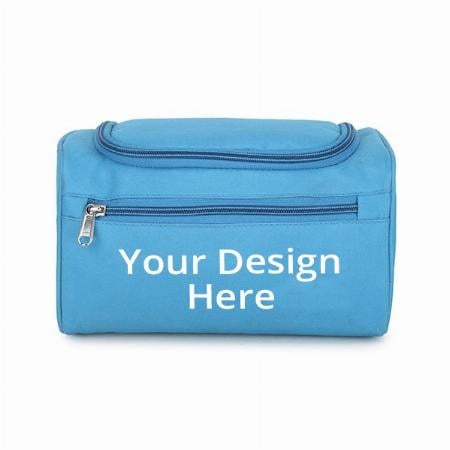 Blue Customized Toiletry Travel Organizer Bag Shaving Kit/Pouch/Bag For Men And Women Heavy Duty Cosmetic Makeup Bag Wth Hook, Waterproof Shaving Kit Bag Bathroom Shower Bag