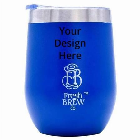Blue Customized Tumbler 360 ml | Hot or Cold | Insulated Double Wall | Spill Free Lid