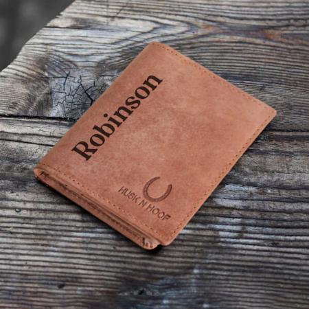 Brown Customized Protected Leather Credit Card Holder Wallet for Men & Women