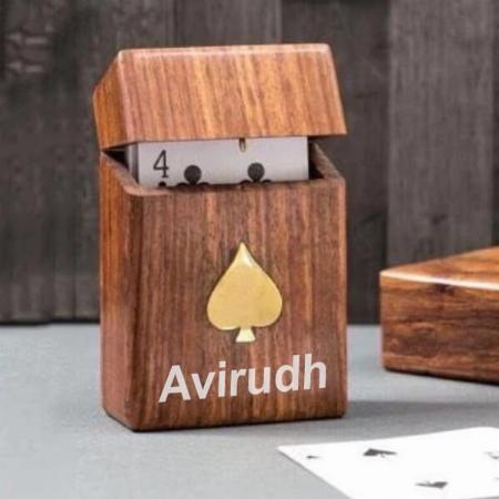 Brown Customized Wooden Visiting Cards Holder
