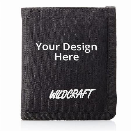 Black Customized Wildcraft Bifold Unisex Wallet