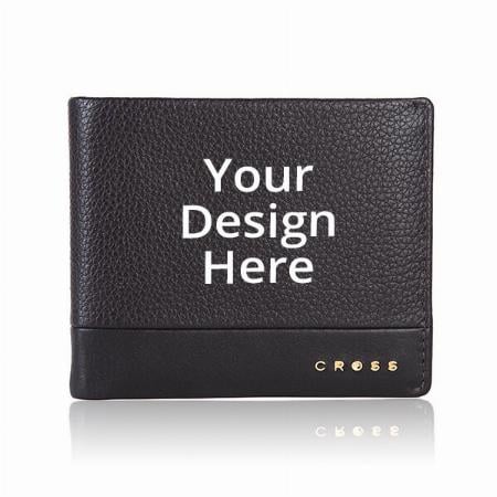Black Customized Cross Coffee Leather Men's Wallet