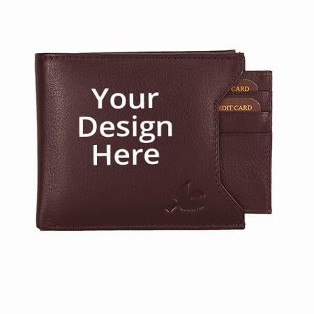 Brown Customized HORNBULL RFID Protected Leather Wallet for Men