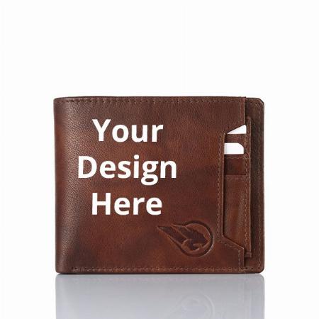 Brown Customized RFID Blocking Wallet for Men