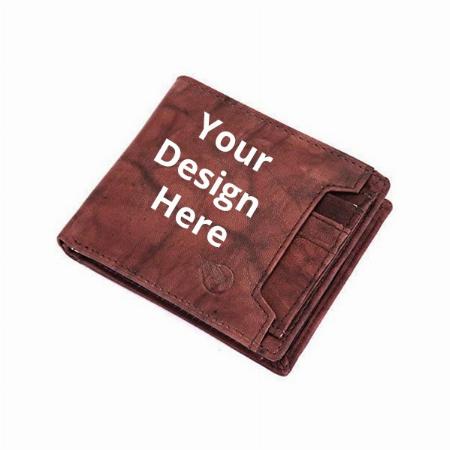 Brown Customized Leather Men's RFID Blocking Wallet