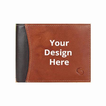 Tan Customized RFID Blocking Leather Wallet for Men
