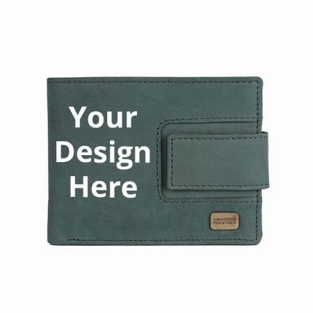 Light Turquoise Customized RFID Protected  Vintage Leather Wallet for Men|6 Card Slots| 1 Coin Pocket|2 Hidden Compartment|2 Currency Slots|1 ID Slot|Loop to Lock The Wallet.