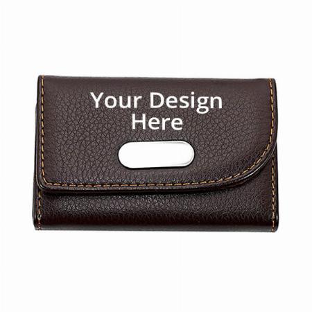 Dark Brown Customized Credit Card Holder Unisex Wallet