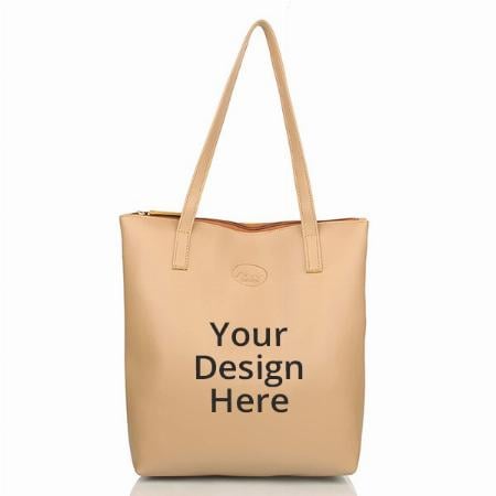 Beige Customized Women's Stylish Tote Handbag