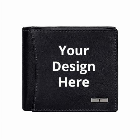 Black Customized Urban Forest RFID Blocking Leather Wallet for Men