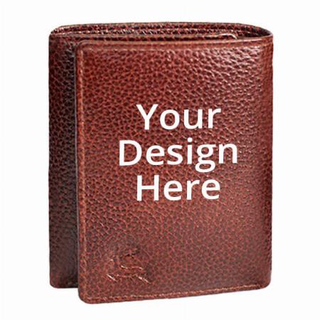 Olive Brown Customized Leaderachi Genuine Leather RFID Protected Unisex Wallet