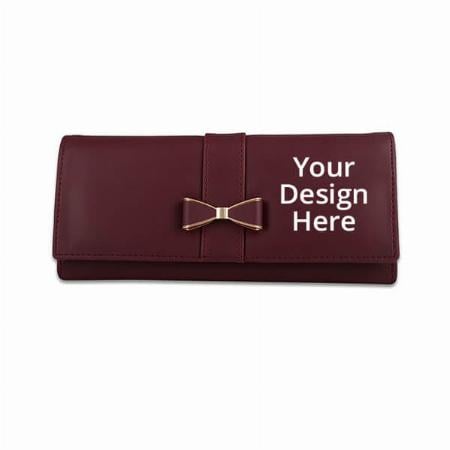 Maroon Customized Faux Leather Clutch