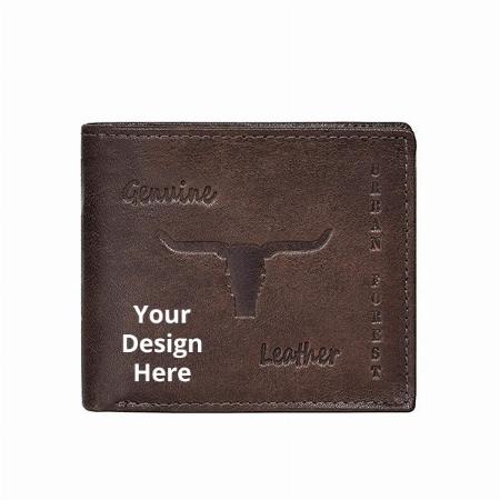 Brown Customized Urban Forest Leather Wallet and Premium Keychain Combo Set