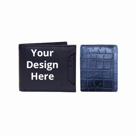 Blue Customized Wildhorn Leather Men's Wallet