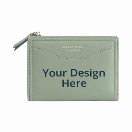 Green Customized Bi-fold Wallet