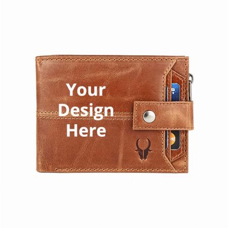 Tan Customized Wildhorn Leather Wallet, Ultra Strong Stitching, Handcrafted, RFID Blocking, Zip Wallet with 9 Card Slots, 2 ID Slots