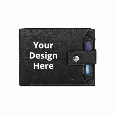 Black Customized Leather Wallet | Ultra Strong Stitching | Handcrafted | RFID Blocking | Zip Wallet with 9 Card Slots | 2 ID Slots