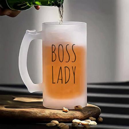 Simple Modern Boss Lady Customized Photo Printed Beer Mug