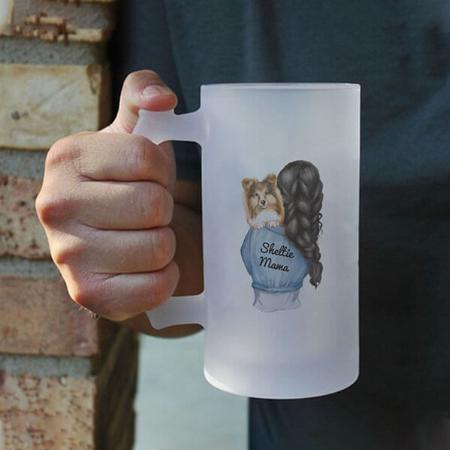 Girl with Dog Design  Customized Photo Printed Beer Mug
