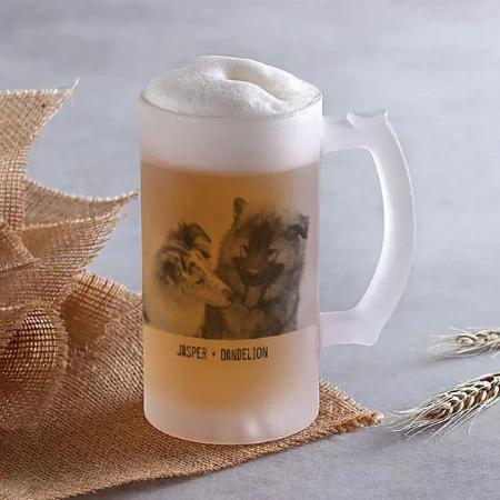 Simple Modern Pet Photo Customized Photo Printed Beer Mug