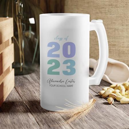 Colorful Graduation Year with Name Customized Photo Printed Beer Mug