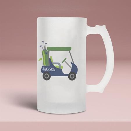 Navy & Green Golf Customized Photo Printed Beer Mug