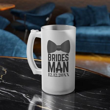 Bridesman Bow Tie Wedding Design Customized Photo Printed Beer Mug