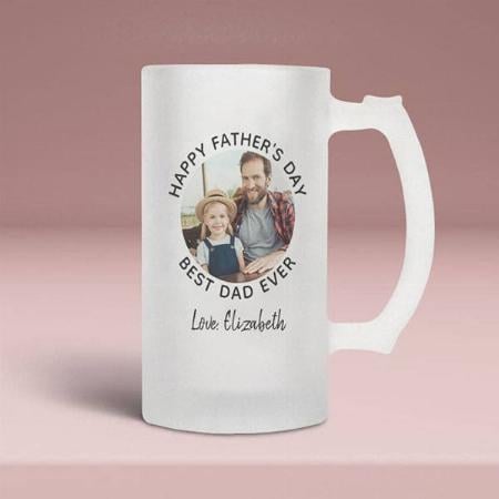 Happy Father's Day Photo Customized Photo Printed Beer Mug