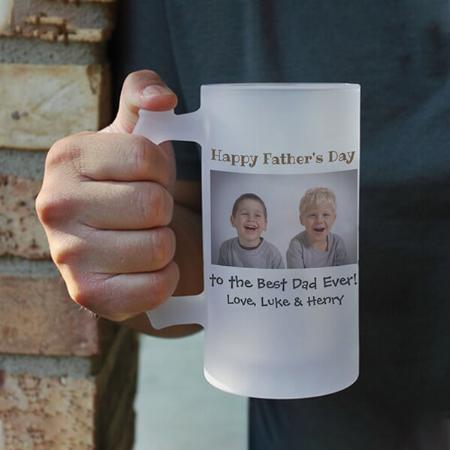 Father's Day Best Dad Ever Customized Photo Printed Beer Mug