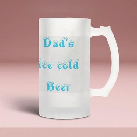 Dad's ice cold Beer Monogram Design Customized Photo Printed Beer Mug