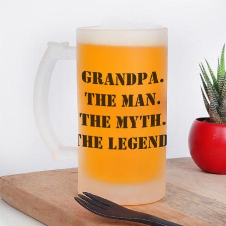 The Man The Myth The Legend Father's Day Monogram Customized Photo Printed Beer Mug