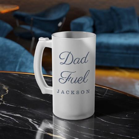 Stylish Dad Fuel Monogram Customized Photo Printed Beer Mug