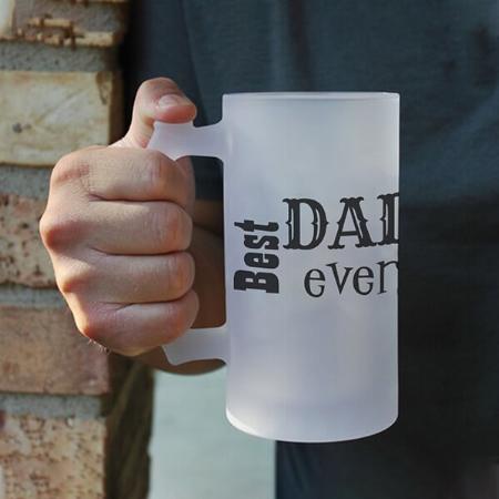 Best Dad Ever Monogram Customized Photo Printed Beer Mug