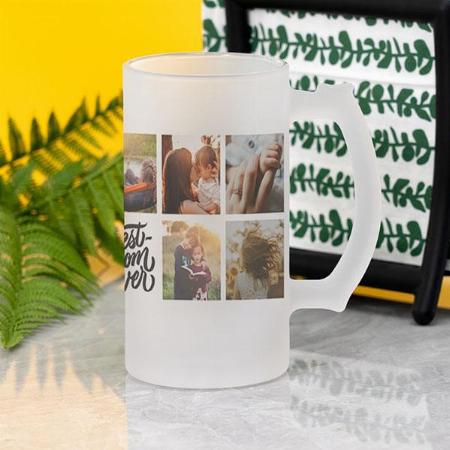 Best Mom Ever Photo Collage Customized Photo Printed Beer Mug