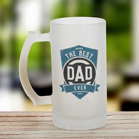 The Best Dad Ever Modern Father's Day Design Customized Photo Printed Beer Mug