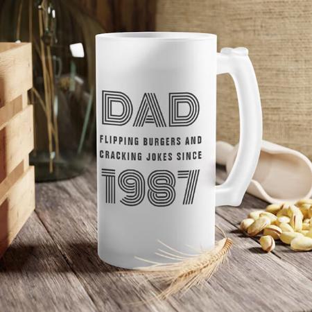 Dad Monogram Design Customized Photo Printed Beer Mug