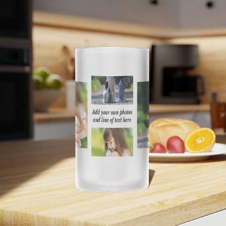 Simple 4 Photo Collage Customized Photo Printed Beer Mug