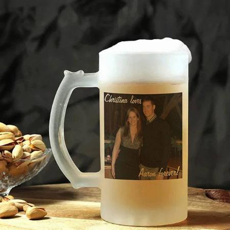Modern Photo with Heart Design Customized Photo Printed Beer Mug