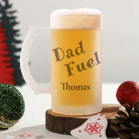 Dad Fuel Monogram Design Customized Photo Printed Beer Mug