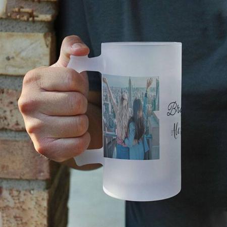 Simple Photo with Name Customized Photo Printed Beer Mug