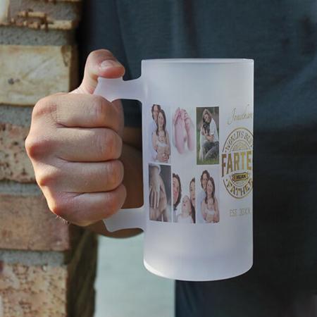 World's Best Father Photo Collage Customized Photo Printed Beer Mug