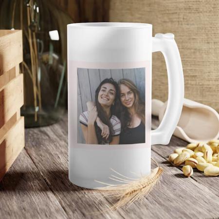 Besties Best Friends Two Photos Design Customized Photo Printed Beer Mug